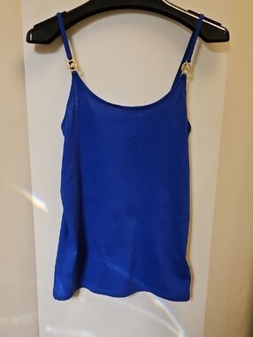 NWT Michael Kors Royal Blue Spaghetti Strap Camisole with Gold MK Accents